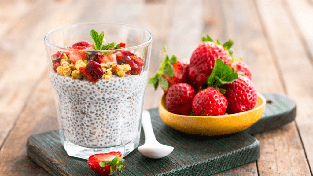 chia pudding in a glass