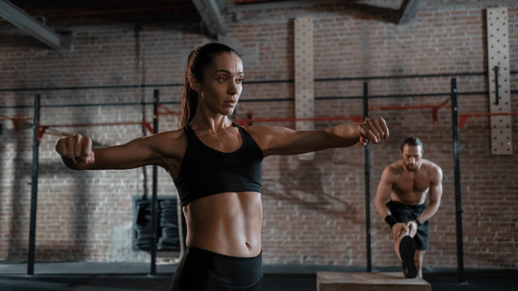 A person and a person in a crossfit gym