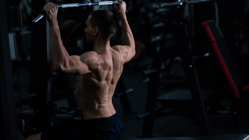 a person is working out in the gym