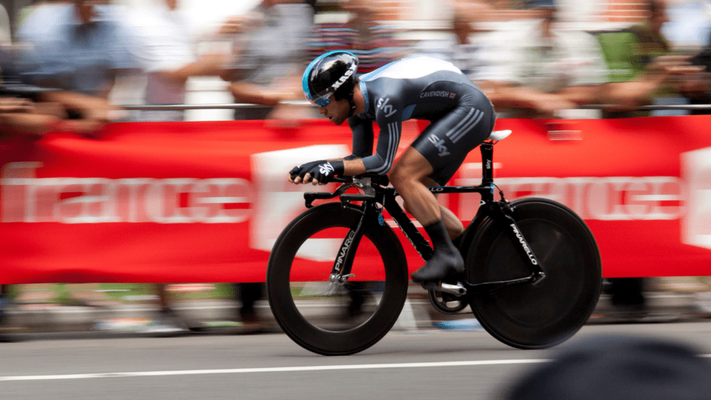 a person riding a bike