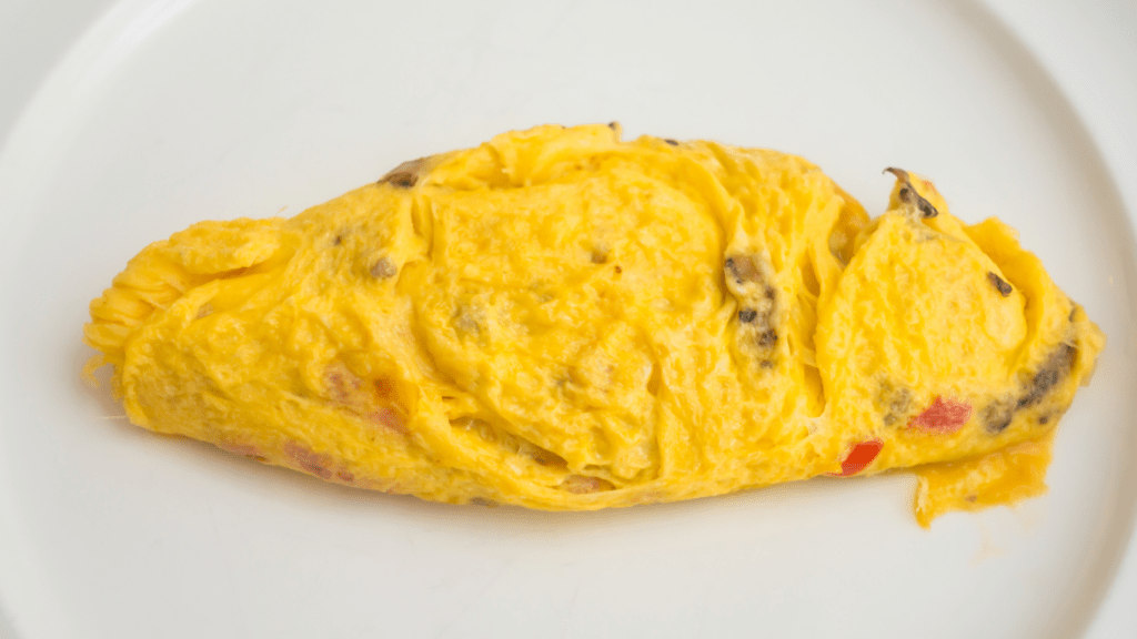 an omelet on a white plate